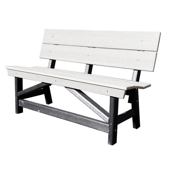 Perfect Choice Furniture Recycled Plastic Stanton Standard Dining Height Bench With Back - LEAD TIME TO SHIP 4 WEEKS OR LESS
