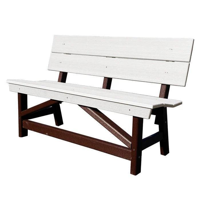 Perfect Choice Furniture Recycled Plastic Stanton Standard Dining Height Bench With Back - LEAD TIME TO SHIP 4 WEEKS OR LESS