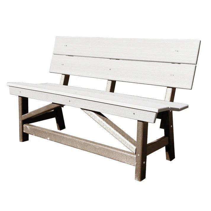Perfect Choice Furniture Recycled Plastic Stanton Standard Dining Height Bench With Back - LEAD TIME TO SHIP 4 WEEKS OR LESS