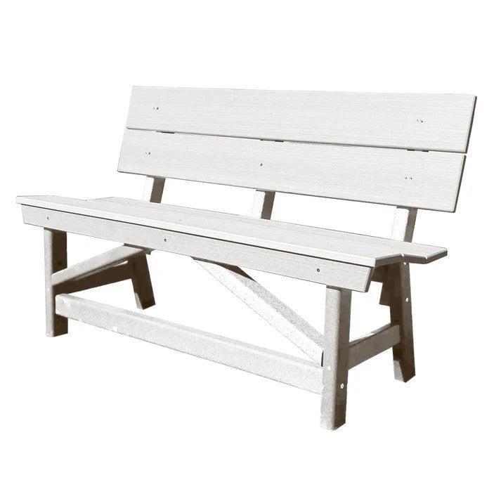 Perfect Choice Furniture Recycled Plastic Stanton Standard Dining Height Bench With Back - LEAD TIME TO SHIP 4 WEEKS OR LESS