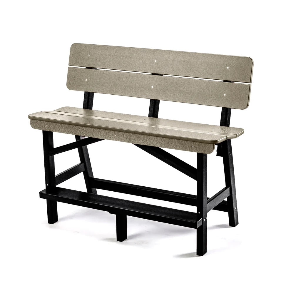 Perfect Choice Recycled Plastic Classic Standard Bar Bench With Back (BAR HEIGHT) - LEAD TIME TO SHIP 4 WEEKS OR LESS