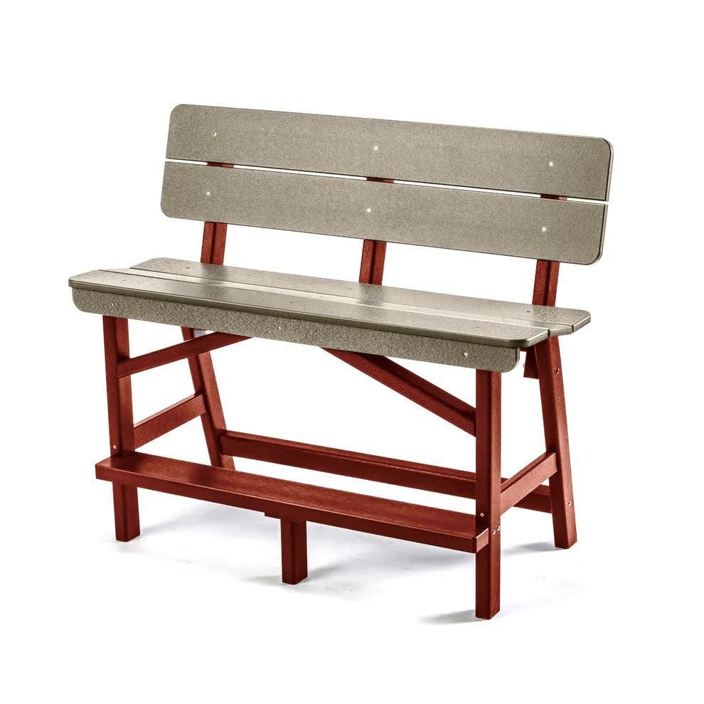Perfect Choice Recycled Plastic Classic Standard Bar Bench With Back (BAR HEIGHT) - LEAD TIME TO SHIP 4 WEEKS OR LESS