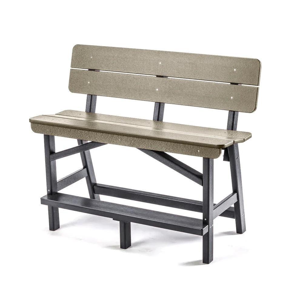 Perfect Choice Recycled Plastic Classic Standard Bar Bench With Back (BAR HEIGHT) - LEAD TIME TO SHIP 4 WEEKS OR LESS