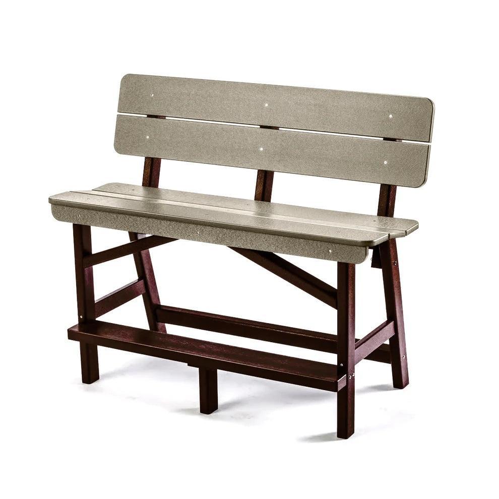Perfect Choice Recycled Plastic Classic Standard Bar Bench With Back (BAR HEIGHT) - LEAD TIME TO SHIP 4 WEEKS OR LESS