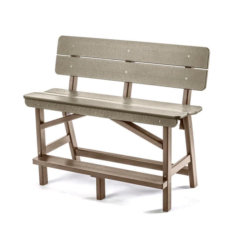 Perfect Choice Recycled Plastic Classic Standard Bar Bench With Back (BAR HEIGHT) - LEAD TIME TO SHIP 4 WEEKS OR LESS