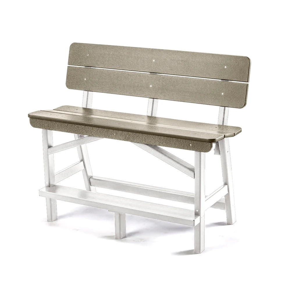 Perfect Choice Recycled Plastic Classic Standard Bar Bench With Back (BAR HEIGHT) - LEAD TIME TO SHIP 4 WEEKS OR LESS