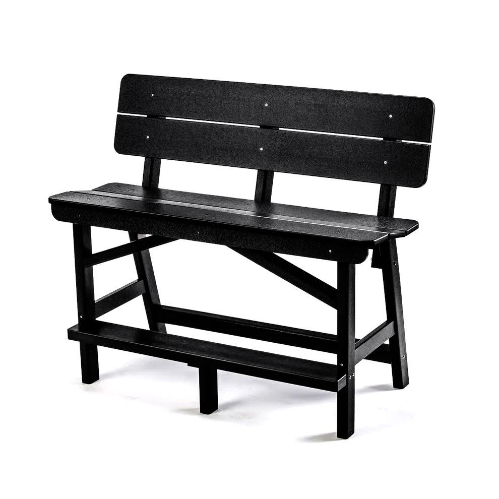 Perfect Choice Recycled Plastic Classic Standard Bar Bench With Back (BAR HEIGHT) - LEAD TIME TO SHIP 4 WEEKS OR LESS
