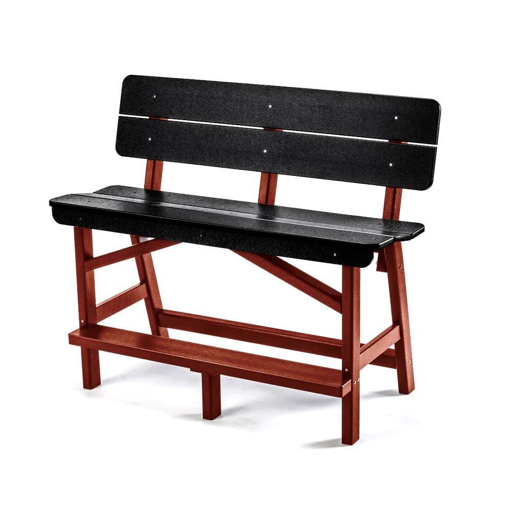 Perfect Choice Recycled Plastic Classic Standard Bar Bench With Back (BAR HEIGHT) - LEAD TIME TO SHIP 4 WEEKS OR LESS