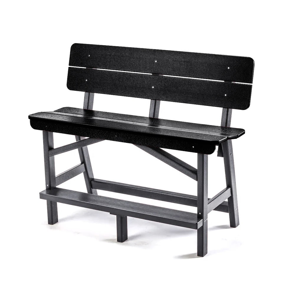 Perfect Choice Recycled Plastic Classic Standard Bar Bench With Back (BAR HEIGHT) - LEAD TIME TO SHIP 4 WEEKS OR LESS