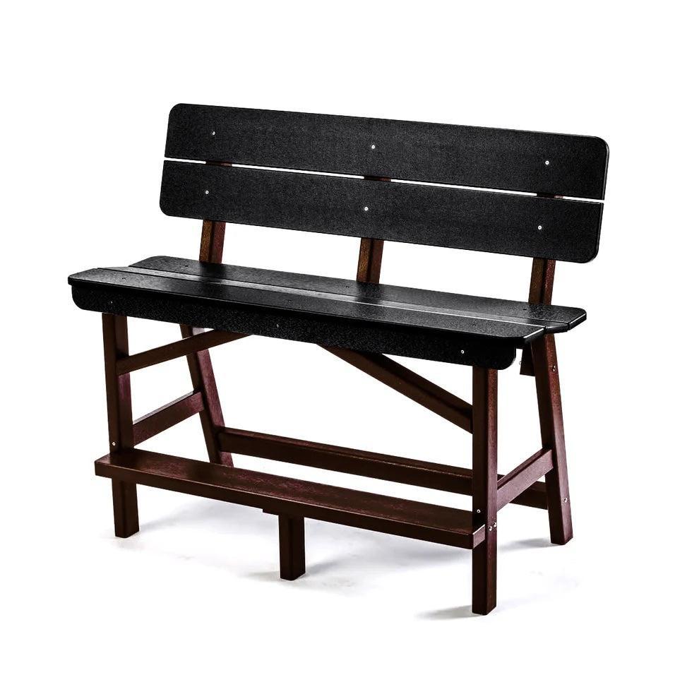 Perfect Choice Recycled Plastic Classic Standard Bar Bench With Back (BAR HEIGHT) - LEAD TIME TO SHIP 4 WEEKS OR LESS