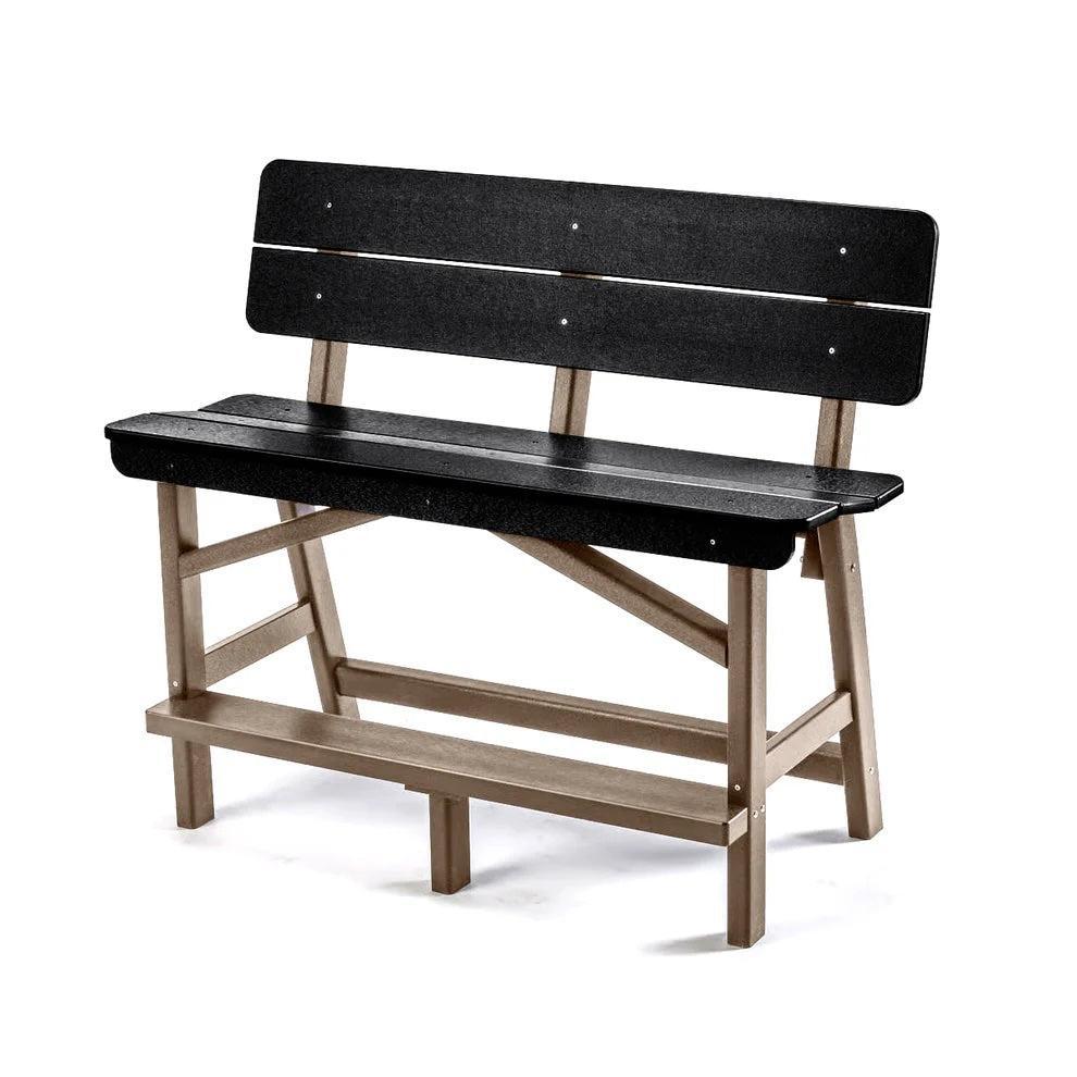 Perfect Choice Recycled Plastic Classic Standard Bar Bench With Back (BAR HEIGHT) - LEAD TIME TO SHIP 4 WEEKS OR LESS