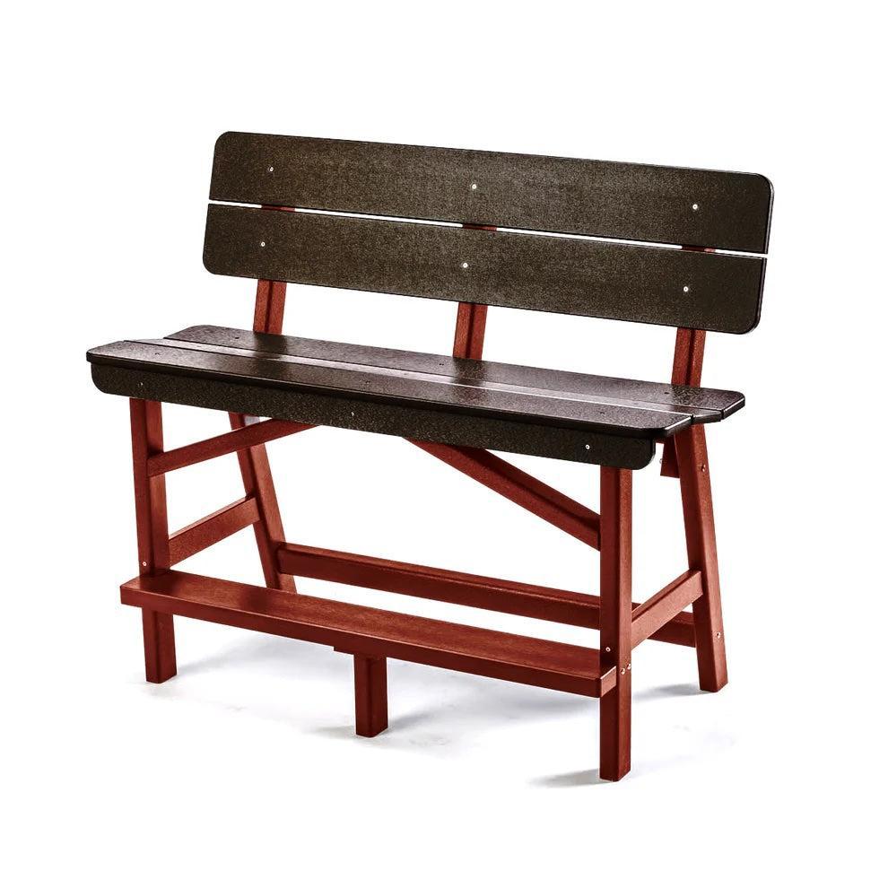 Perfect Choice Recycled Plastic Classic Standard Bar Bench With Back (BAR HEIGHT) - LEAD TIME TO SHIP 4 WEEKS OR LESS