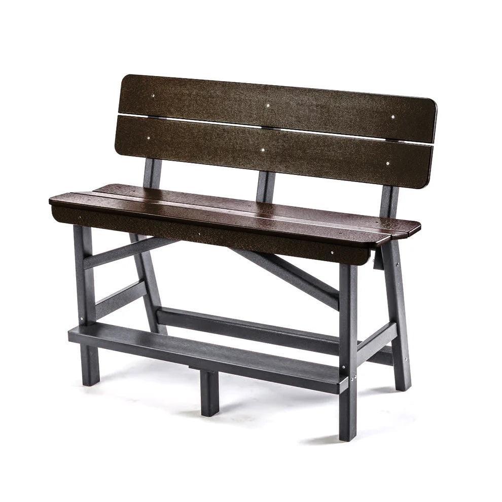 Perfect Choice Recycled Plastic Classic Standard Bar Bench With Back (BAR HEIGHT) - LEAD TIME TO SHIP 4 WEEKS OR LESS