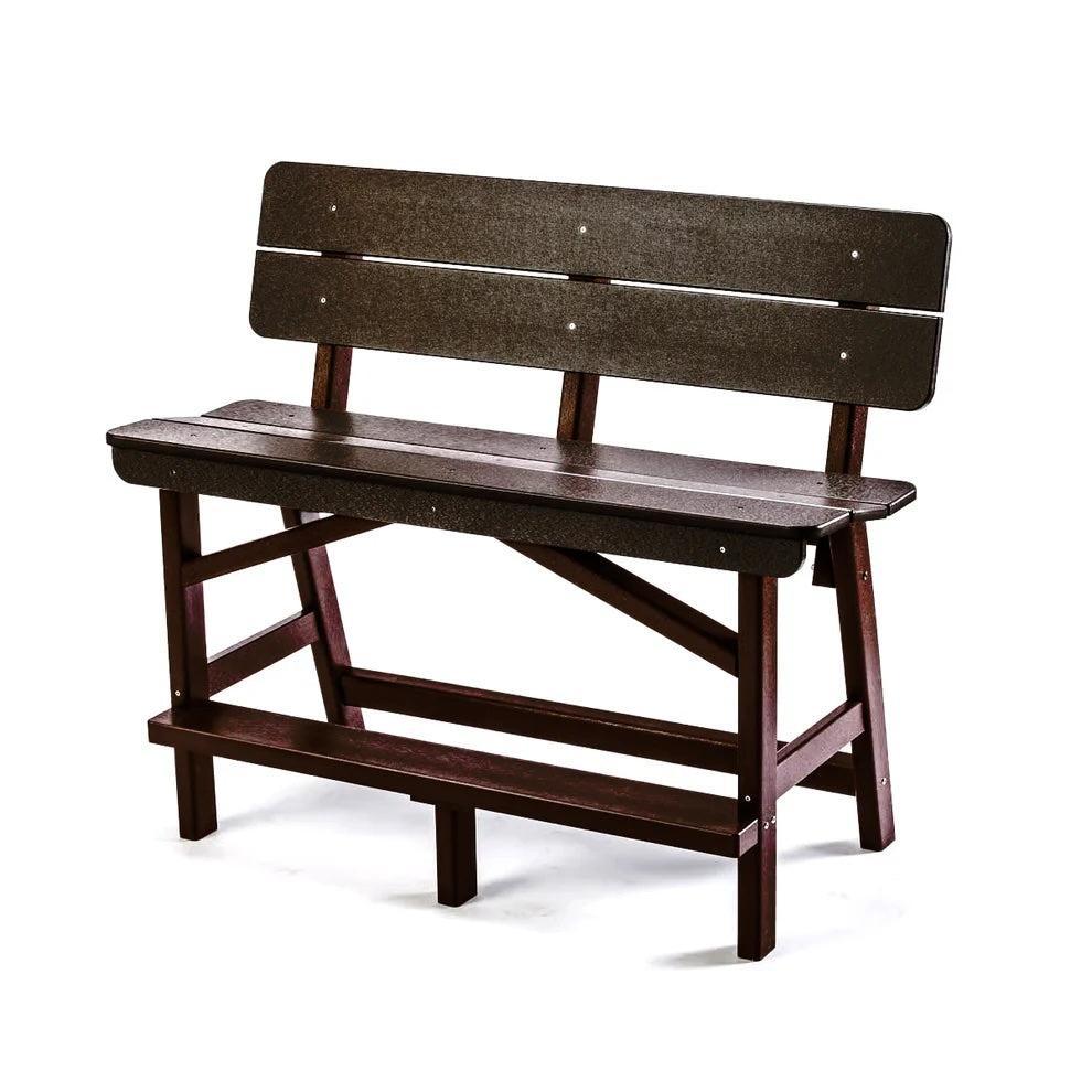 Perfect Choice Recycled Plastic Classic Standard Bar Bench With Back (BAR HEIGHT) - LEAD TIME TO SHIP 4 WEEKS OR LESS