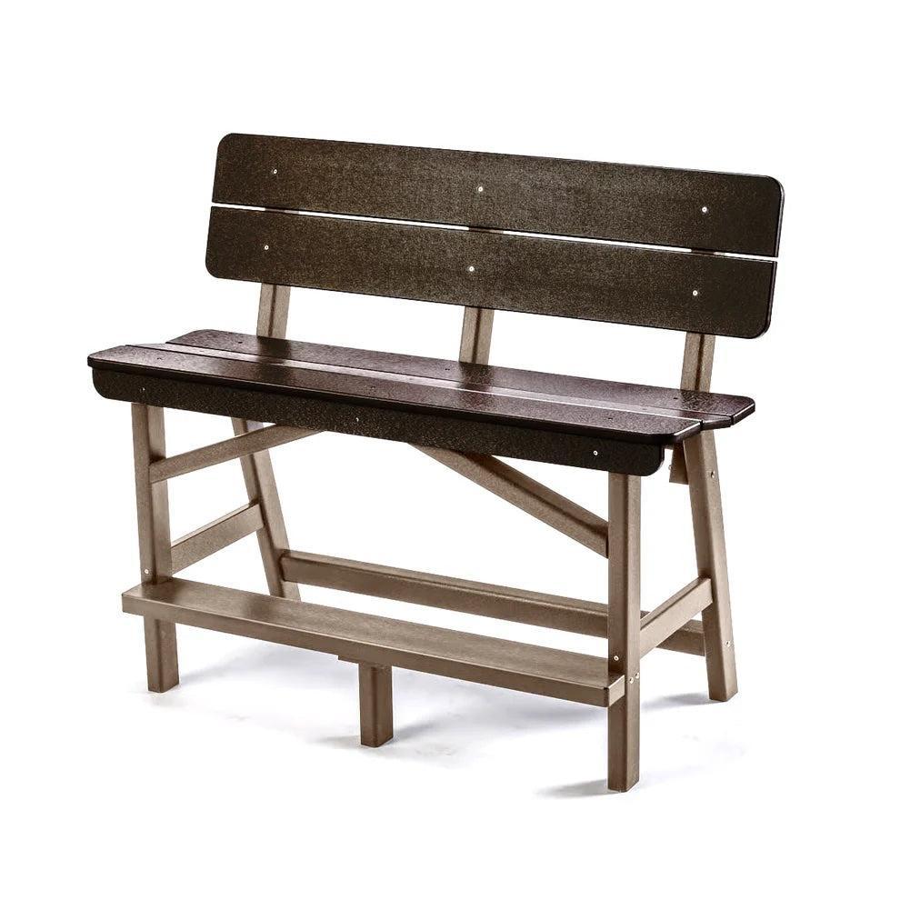Perfect Choice Recycled Plastic Classic Standard Bar Bench With Back (BAR HEIGHT) - LEAD TIME TO SHIP 4 WEEKS OR LESS