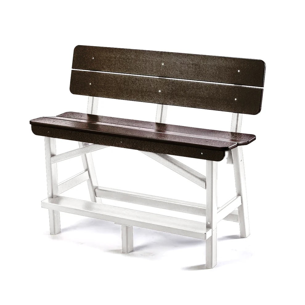 Perfect Choice Recycled Plastic Classic Standard Bar Bench With Back (BAR HEIGHT) - LEAD TIME TO SHIP 4 WEEKS OR LESS