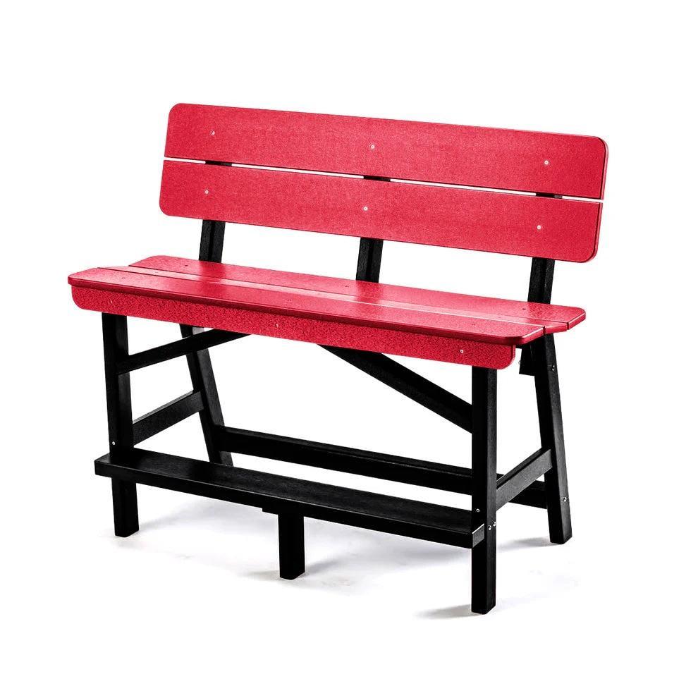 Perfect Choice Recycled Plastic Classic Standard Bar Bench With Back (BAR HEIGHT) - LEAD TIME TO SHIP 4 WEEKS OR LESS