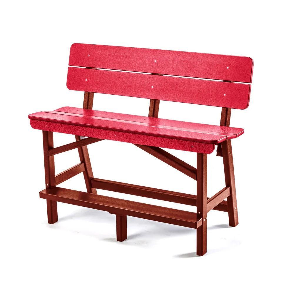 Perfect Choice Recycled Plastic Classic Standard Bar Bench With Back (BAR HEIGHT) - LEAD TIME TO SHIP 4 WEEKS OR LESS