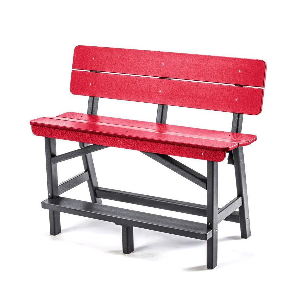 Perfect Choice Recycled Plastic Classic Standard Bar Bench With Back (BAR HEIGHT) - LEAD TIME TO SHIP 4 WEEKS OR LESS