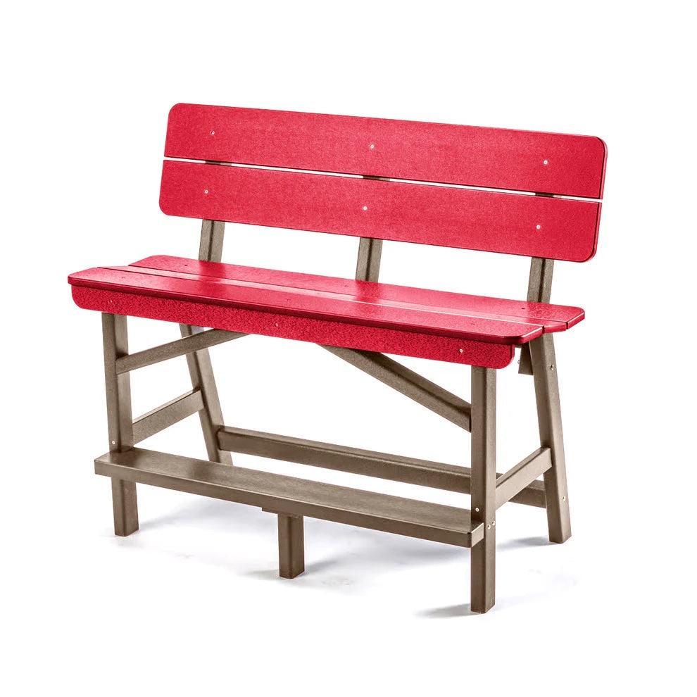 Perfect Choice Recycled Plastic Classic Standard Bar Bench With Back (BAR HEIGHT) - LEAD TIME TO SHIP 4 WEEKS OR LESS