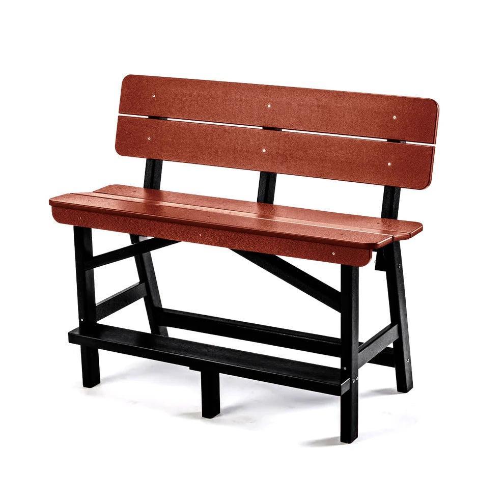 Perfect Choice Recycled Plastic Classic Standard Bar Bench With Back (BAR HEIGHT) - LEAD TIME TO SHIP 4 WEEKS OR LESS