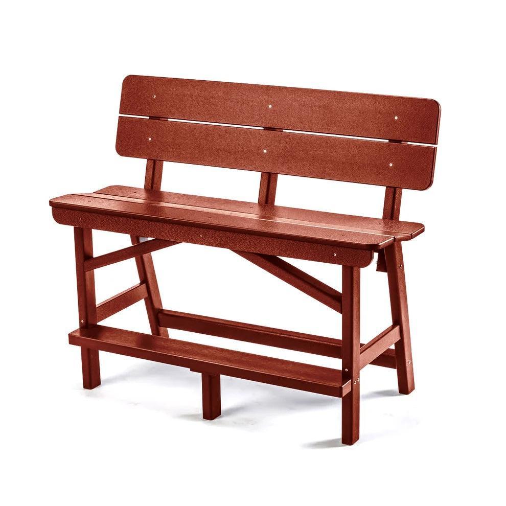 Perfect Choice Recycled Plastic Classic Standard Bar Bench With Back (BAR HEIGHT) - LEAD TIME TO SHIP 4 WEEKS OR LESS