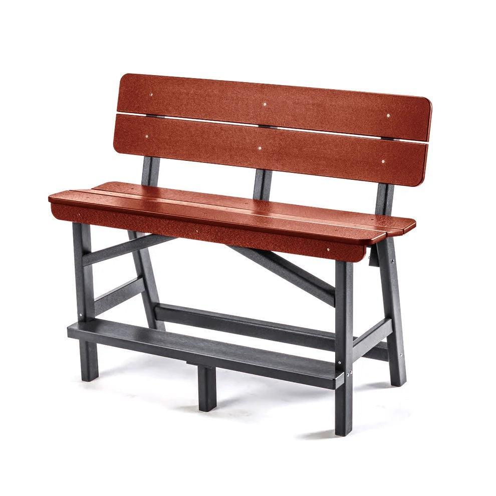 Perfect Choice Recycled Plastic Classic Standard Bar Bench With Back (BAR HEIGHT) - LEAD TIME TO SHIP 4 WEEKS OR LESS