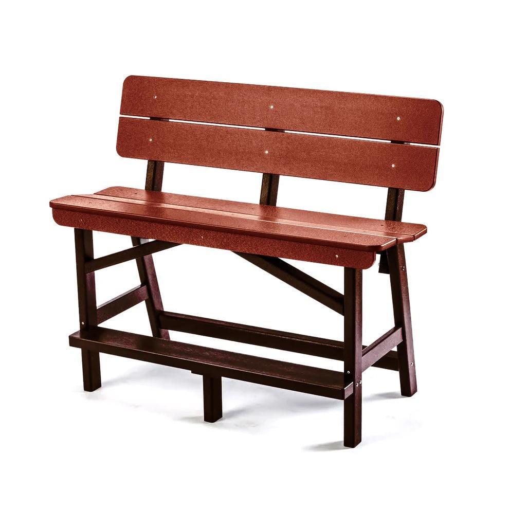 Perfect Choice Recycled Plastic Classic Standard Bar Bench With Back (BAR HEIGHT) - LEAD TIME TO SHIP 4 WEEKS OR LESS