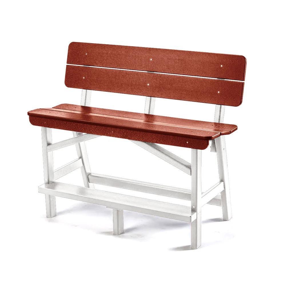Perfect Choice Recycled Plastic Classic Standard Bar Bench With Back (BAR HEIGHT) - LEAD TIME TO SHIP 4 WEEKS OR LESS