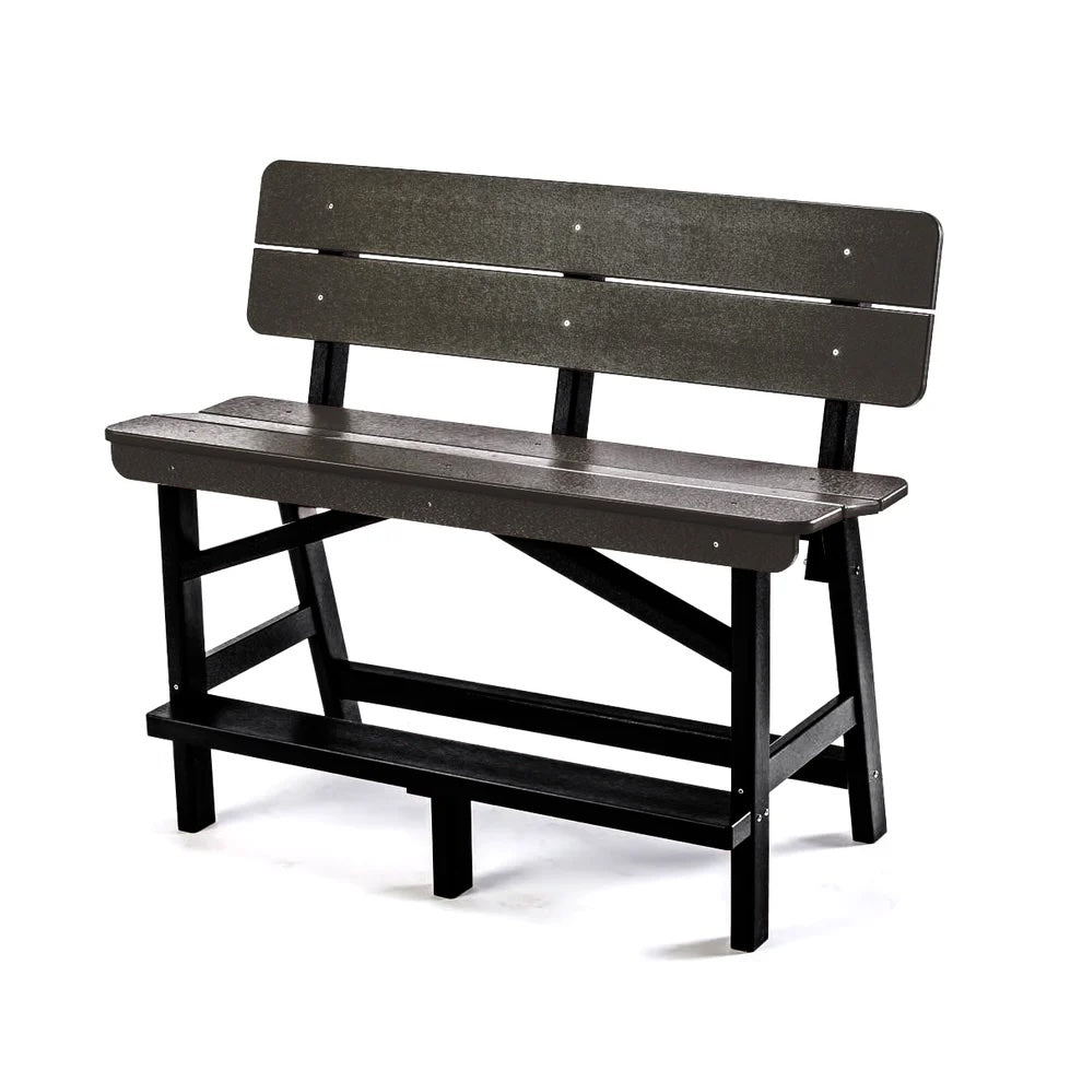 Perfect Choice Recycled Plastic Classic Standard Bar Bench With Back (BAR HEIGHT) - LEAD TIME TO SHIP 4 WEEKS OR LESS