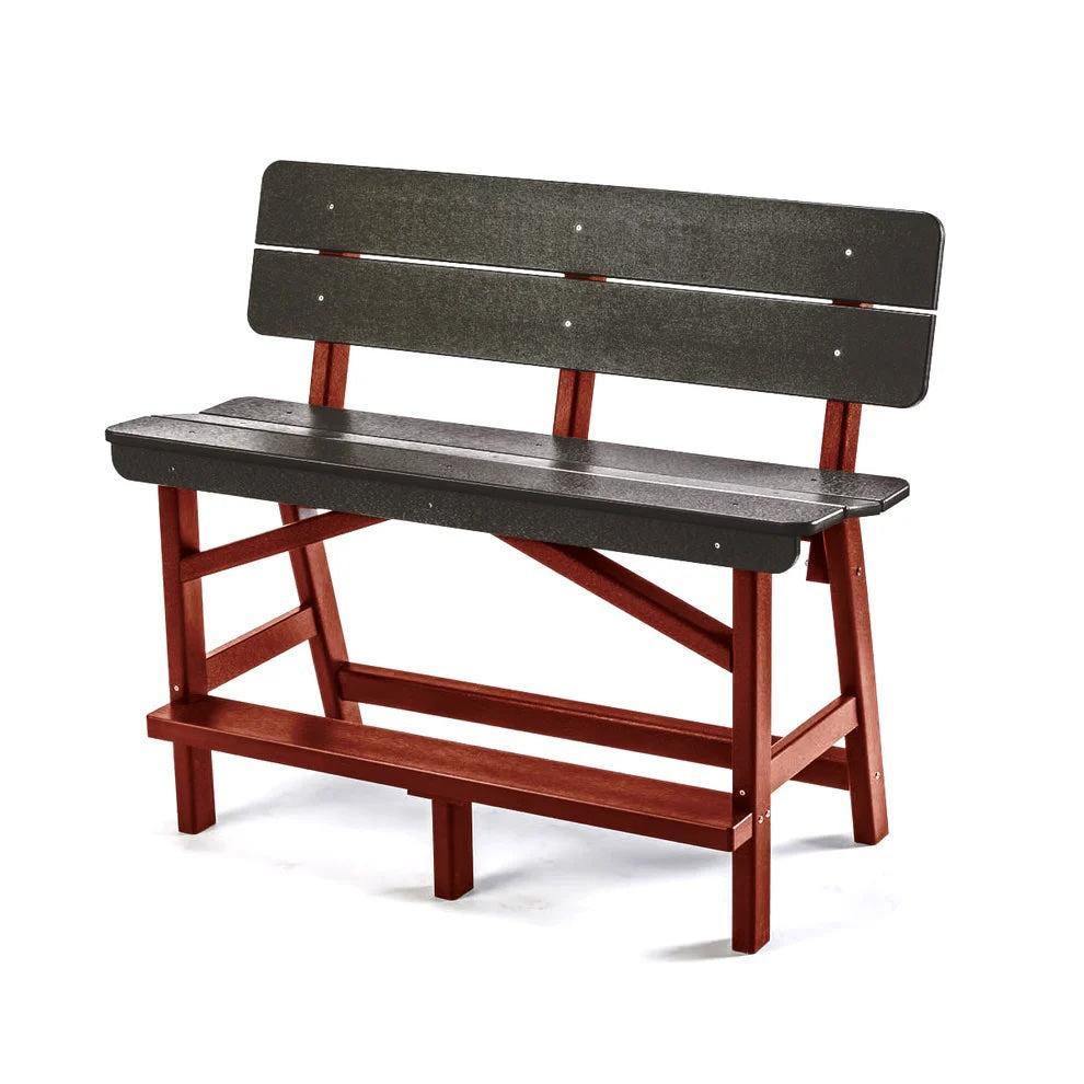 Perfect Choice Recycled Plastic Classic Standard Bar Bench With Back (BAR HEIGHT) - LEAD TIME TO SHIP 4 WEEKS OR LESS