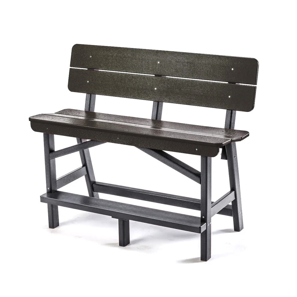 Perfect Choice Recycled Plastic Classic Standard Bar Bench With Back (BAR HEIGHT) - LEAD TIME TO SHIP 4 WEEKS OR LESS