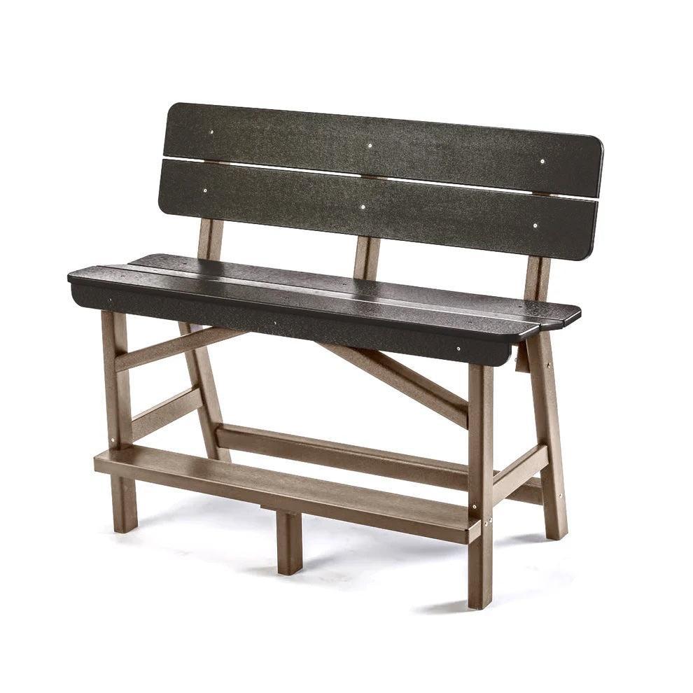 Perfect Choice Recycled Plastic Classic Standard Bar Bench With Back (BAR HEIGHT) - LEAD TIME TO SHIP 4 WEEKS OR LESS