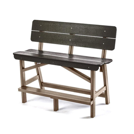Perfect Choice Recycled Plastic Classic Standard Bar Bench With Back (BAR HEIGHT) - LEAD TIME TO SHIP 4 WEEKS OR LESS