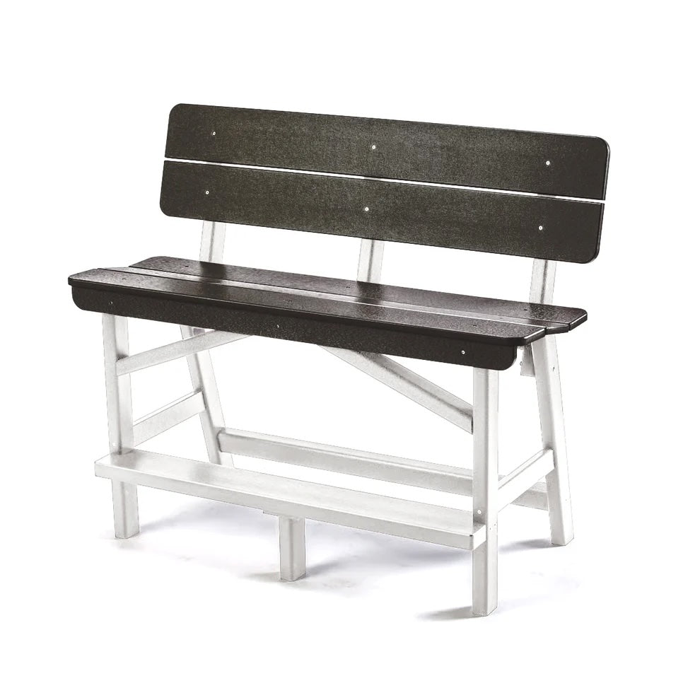Perfect Choice Recycled Plastic Classic Standard Bar Bench With Back (BAR HEIGHT) - LEAD TIME TO SHIP 4 WEEKS OR LESS