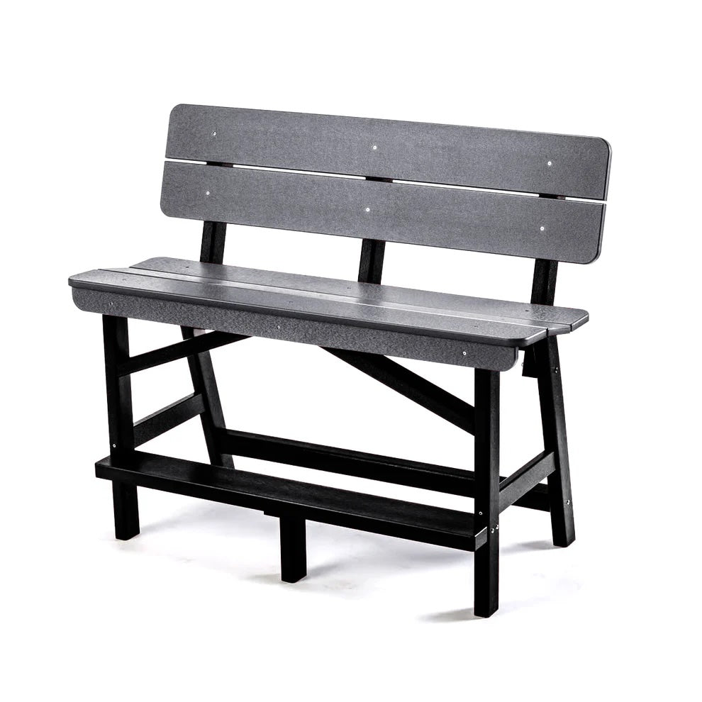 Perfect Choice Recycled Plastic Classic Standard Bar Bench With Back (BAR HEIGHT) - LEAD TIME TO SHIP 4 WEEKS OR LESS