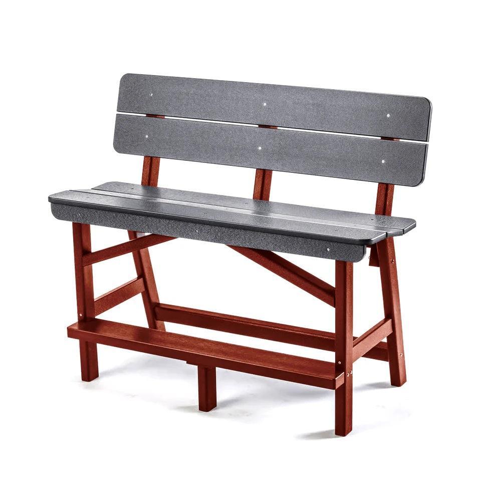 Perfect Choice Recycled Plastic Classic Standard Bar Bench With Back (BAR HEIGHT) - LEAD TIME TO SHIP 4 WEEKS OR LESS