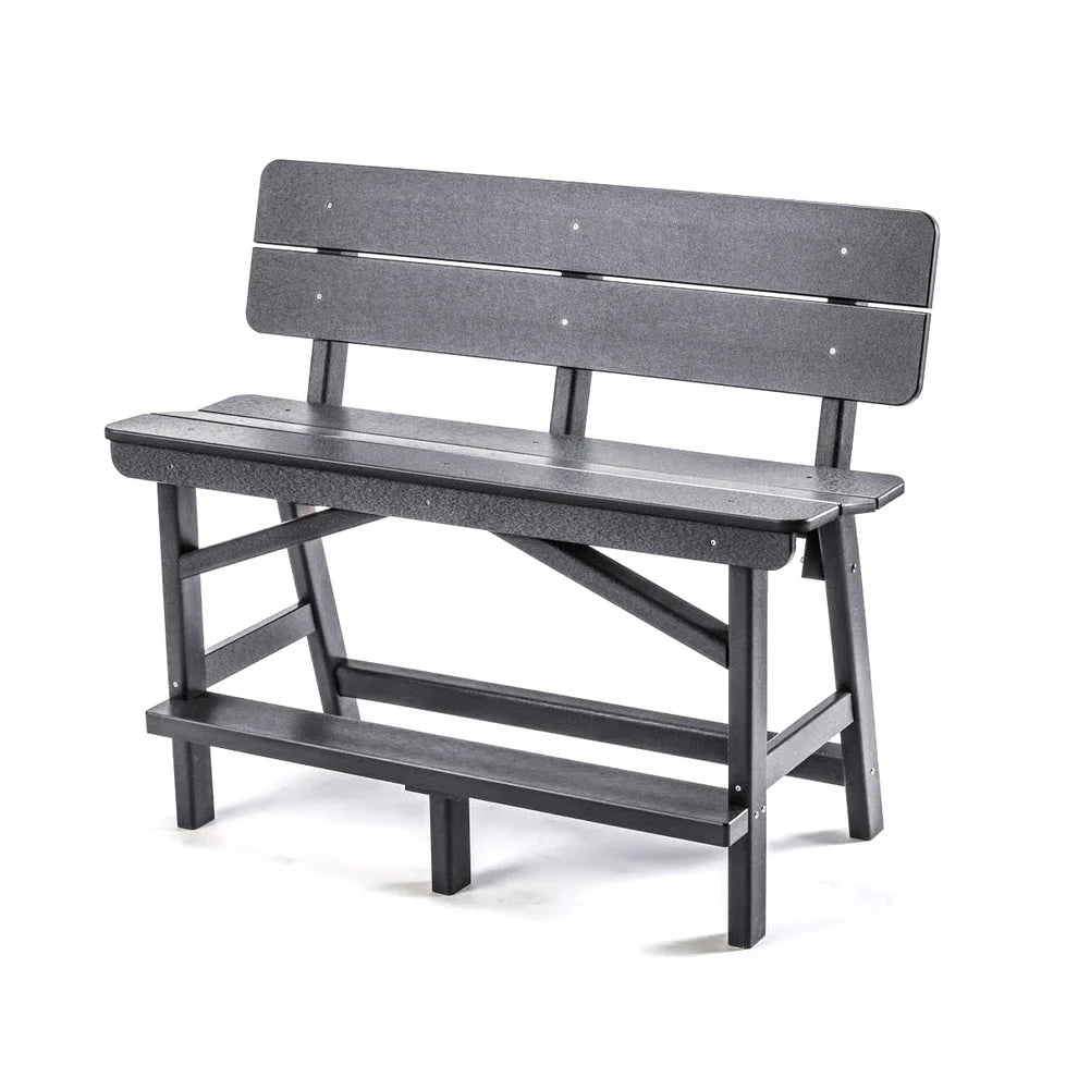 Perfect Choice Recycled Plastic Classic Standard Bar Bench With Back (BAR HEIGHT) - LEAD TIME TO SHIP 4 WEEKS OR LESS