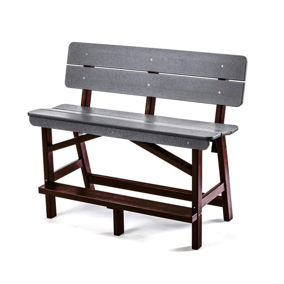Perfect Choice Recycled Plastic Classic Standard Bar Bench With Back (BAR HEIGHT) - LEAD TIME TO SHIP 4 WEEKS OR LESS