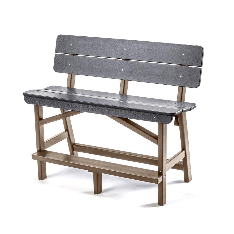 Perfect Choice Recycled Plastic Classic Standard Bar Bench With Back (BAR HEIGHT) - LEAD TIME TO SHIP 4 WEEKS OR LESS