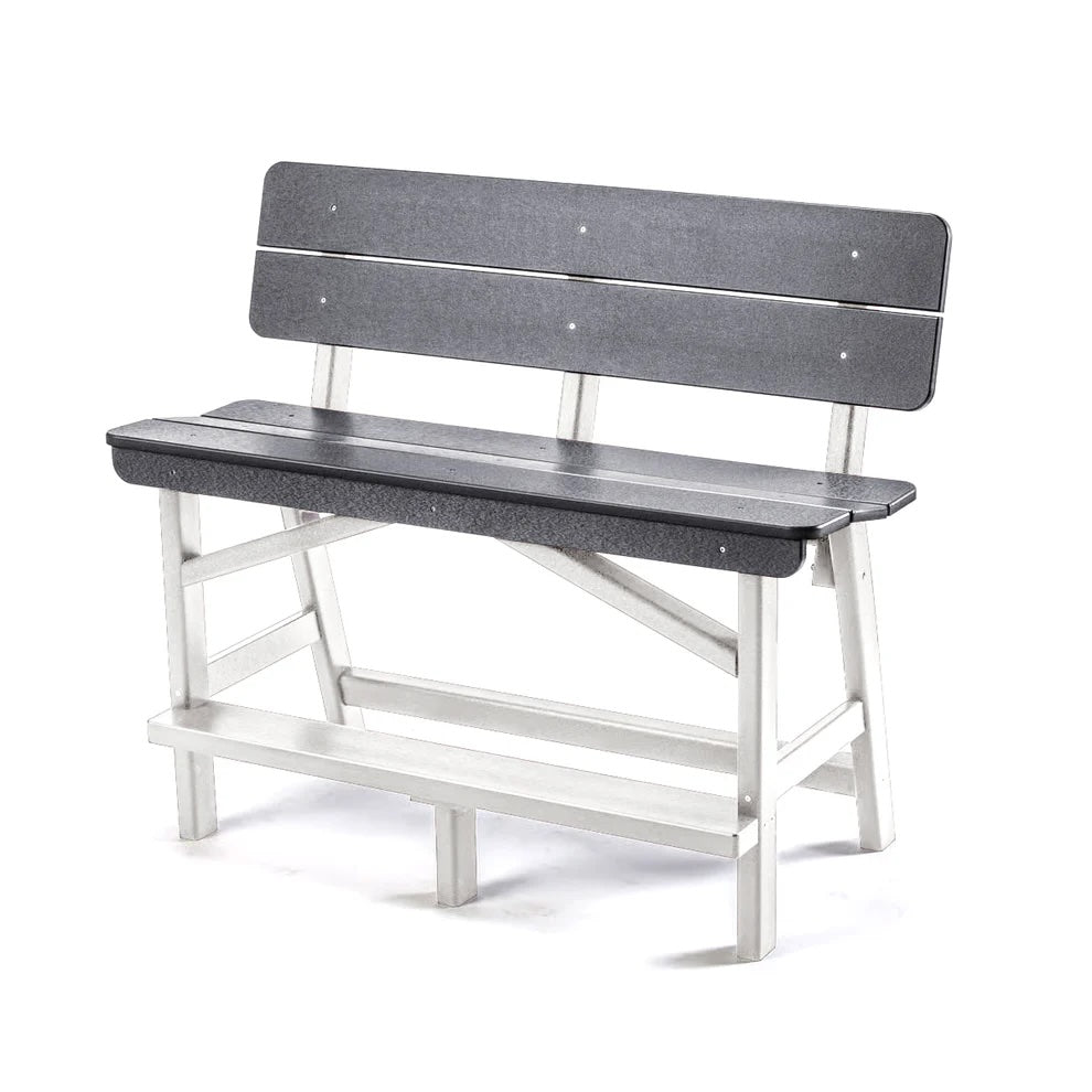 Perfect Choice Recycled Plastic Classic Standard Bar Bench With Back (BAR HEIGHT) - LEAD TIME TO SHIP 4 WEEKS OR LESS
