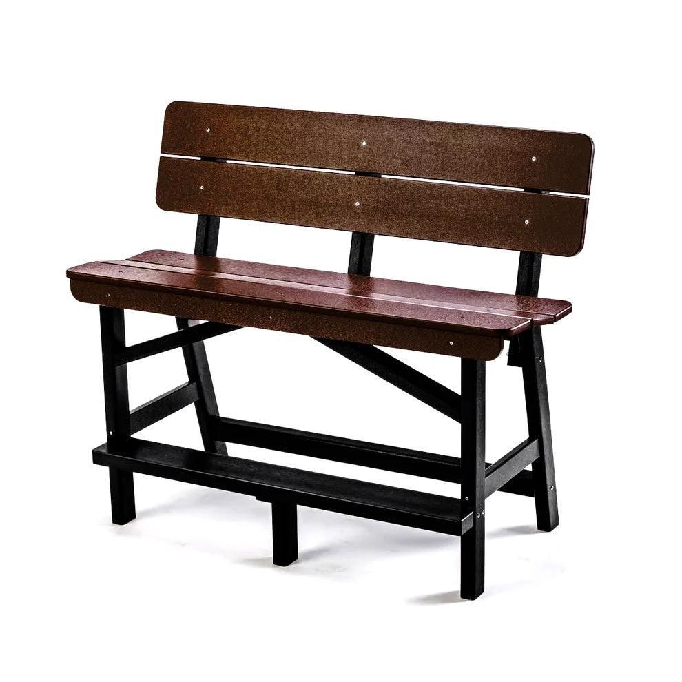 Perfect Choice Recycled Plastic Classic Standard Bar Bench With Back (BAR HEIGHT) - LEAD TIME TO SHIP 4 WEEKS OR LESS