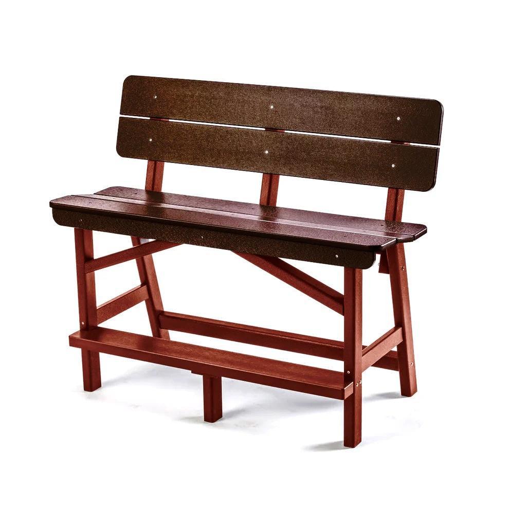 Perfect Choice Recycled Plastic Classic Standard Bar Bench With Back (BAR HEIGHT) - LEAD TIME TO SHIP 4 WEEKS OR LESS