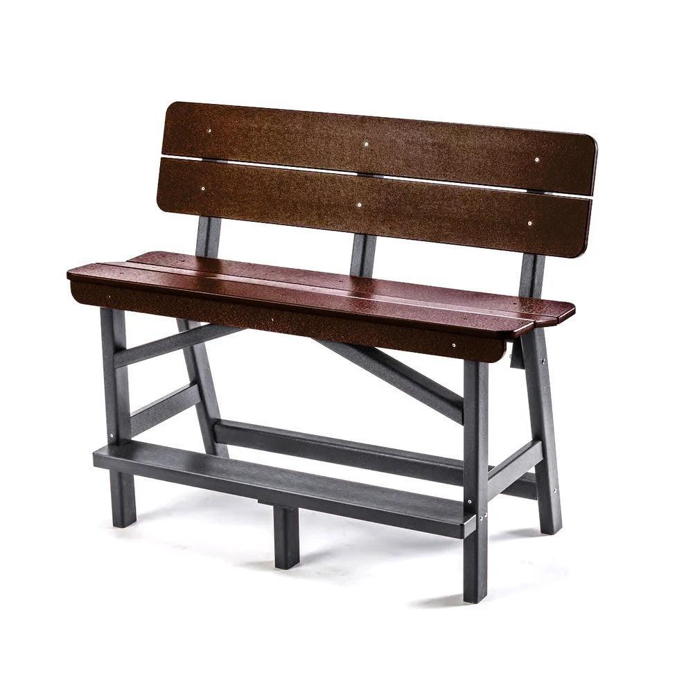 Perfect Choice Recycled Plastic Classic Standard Bar Bench With Back (BAR HEIGHT) - LEAD TIME TO SHIP 4 WEEKS OR LESS
