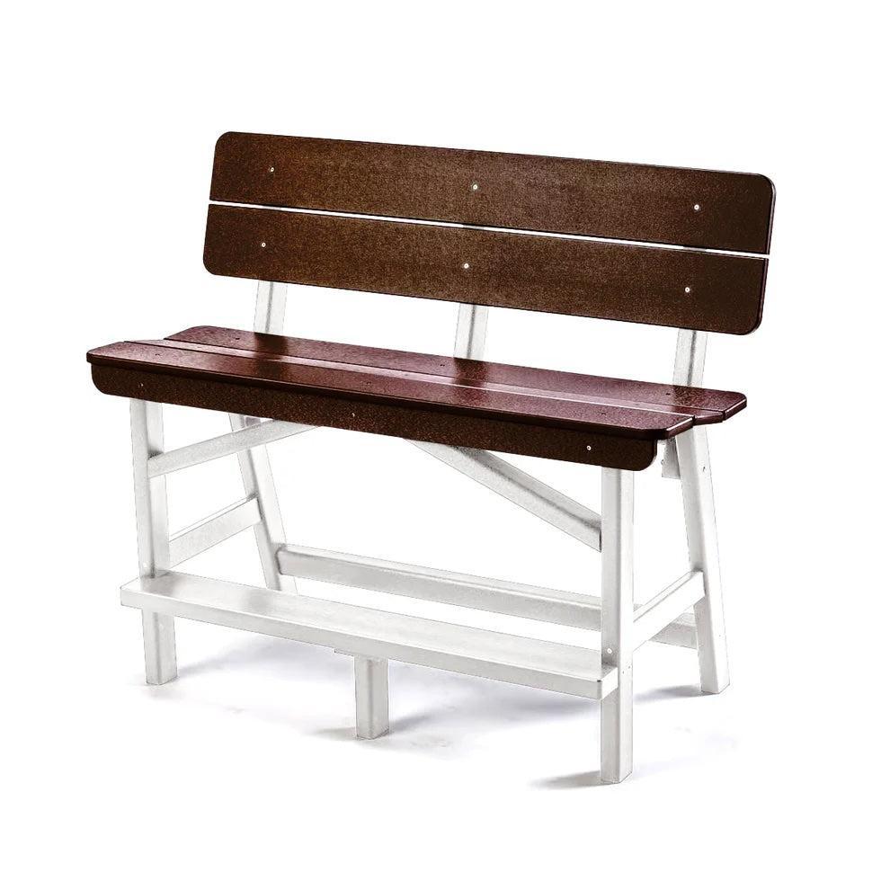Perfect Choice Recycled Plastic Classic Standard Bar Bench With Back (BAR HEIGHT) - LEAD TIME TO SHIP 4 WEEKS OR LESS