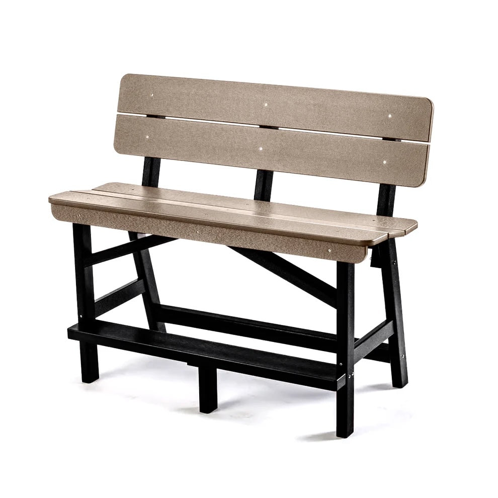 Perfect Choice Recycled Plastic Classic Standard Bar Bench With Back (BAR HEIGHT) - LEAD TIME TO SHIP 4 WEEKS OR LESS