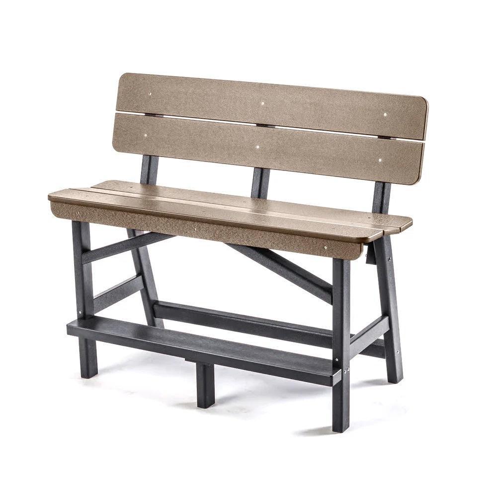 Perfect Choice Recycled Plastic Classic Standard Bar Bench With Back (BAR HEIGHT) - LEAD TIME TO SHIP 4 WEEKS OR LESS