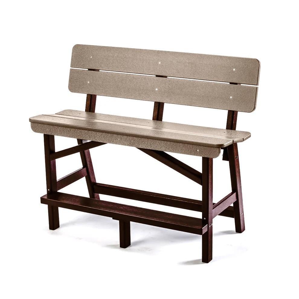 Perfect Choice Recycled Plastic Classic Standard Bar Bench With Back (BAR HEIGHT) - LEAD TIME TO SHIP 4 WEEKS OR LESS