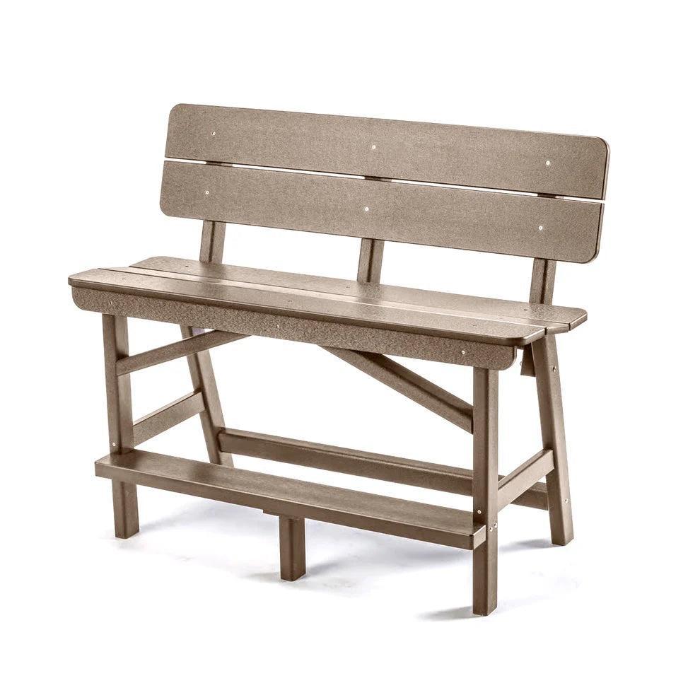 Perfect Choice Recycled Plastic Classic Standard Bar Bench With Back (BAR HEIGHT) - LEAD TIME TO SHIP 4 WEEKS OR LESS