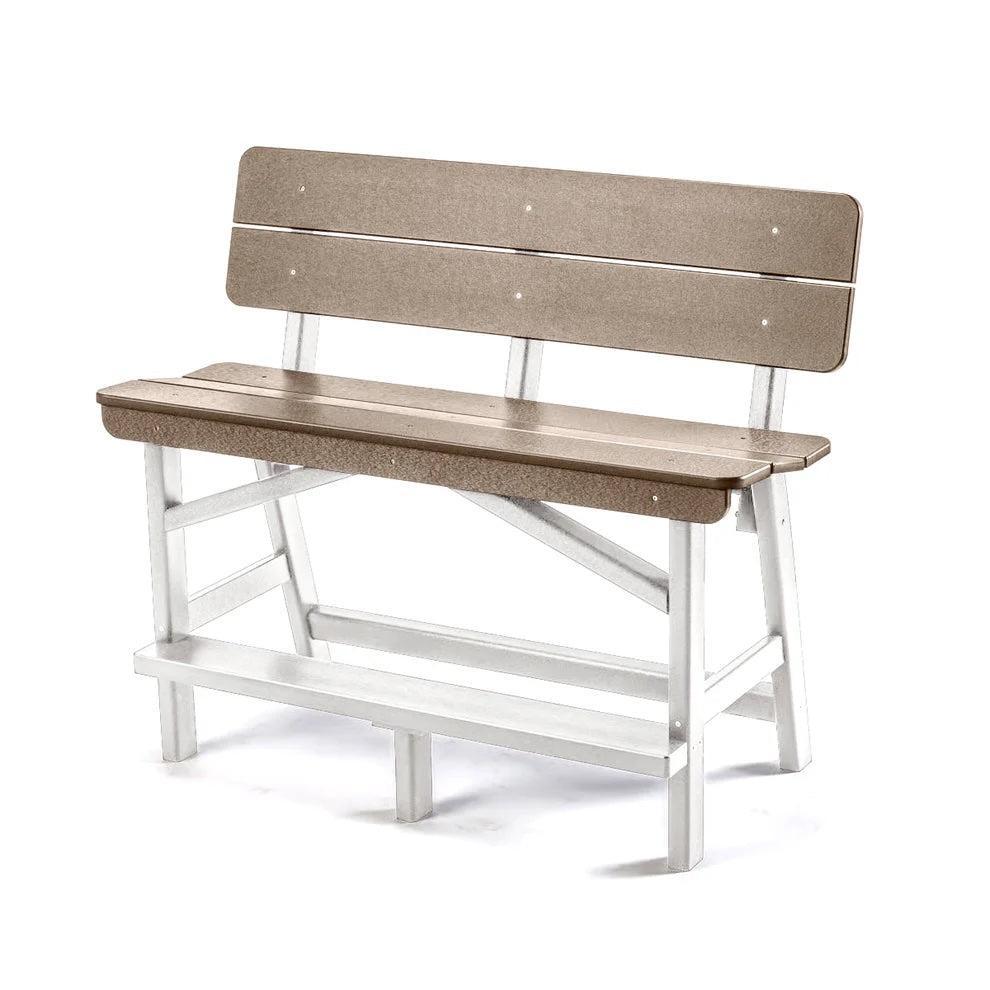 Perfect Choice Recycled Plastic Classic Standard Bar Bench With Back (BAR HEIGHT) - LEAD TIME TO SHIP 4 WEEKS OR LESS